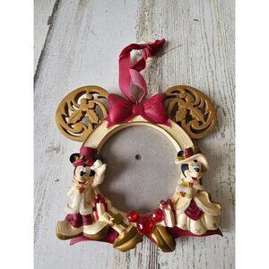 Victorian Mickey mouse picture frame ornament ears glitter Xmas tree